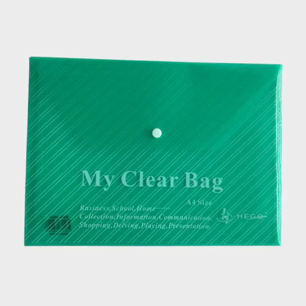 A4 clear file folder with snap button (12pcs/bag)