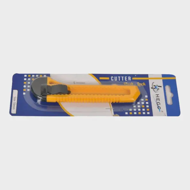 Cutter knife 18mm (carbon steel blade) Yellow plastic handle