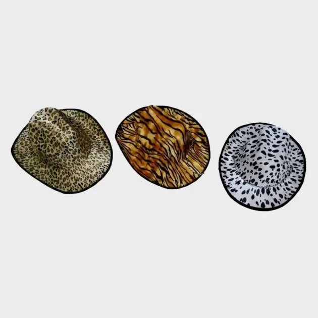 58cm cowboy hat with animal fur pattern