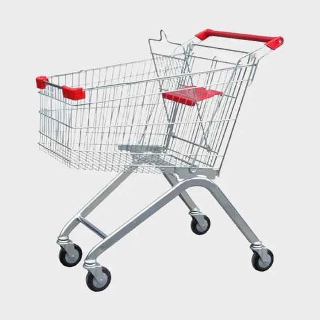 100L Iron shopping basket (galvanized + powder ) coating